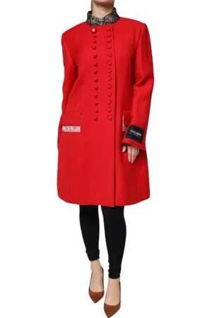 Dolce & Gabbana Dames, Mantels, Rood, Maat: XS Wol