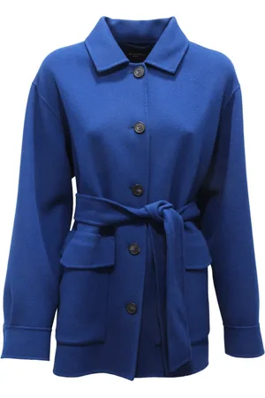 Max Mara Dames, Jassen, Blauw, Maat: M Wol