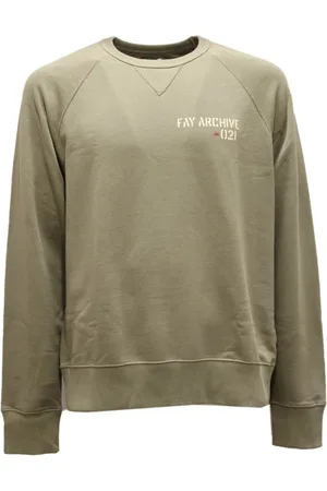 FAY Heren, Sweatshirts & Hoodies, Groen, Maat: XL