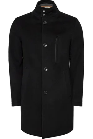 HUGO BOSS Heren, Mantels, Zwart, Maat: S Wol