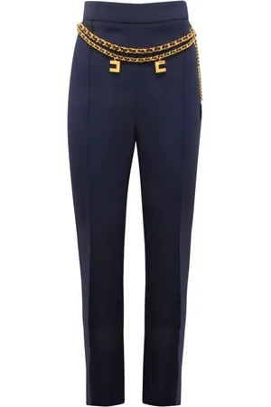 Elisabetta Franchi Dames, Broeken, Blauw, Maat: 2XS Wol