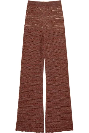 Twin-Set Dames, Broeken, Bruin, Maat: XS Viscose