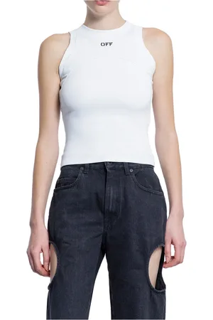 OFF-WHITE Dames, Tops, Wit, Maat: 2XS Katoen