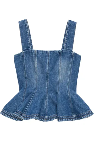 Msgm Dames, Tops, Blauw, Maat: XS Denim