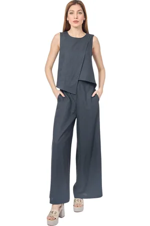 Alessia Santi Dames, Jumpsuits & Playsuits, Grijs, Maat: L Linnen