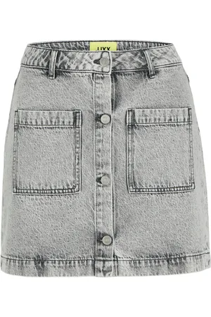 JACK & JONES Dames, Rokken, Grijs, Maat: S Denim