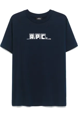 A.P.C. Heren, Tops, Blauw, Maat: S Katoen