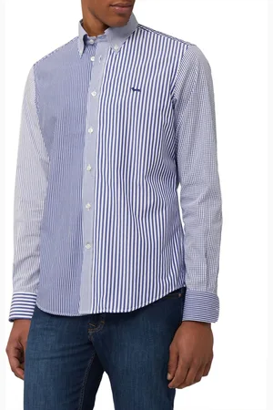 HARMONT&BLAINE Heren, Overhemden, Blauw, Maat: L Katoen