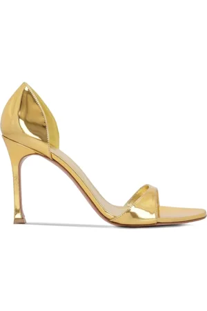 Amina Muaddi Dames, Schoenen, Geel, Maat: 37 EU Leer