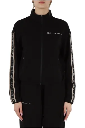 EA7 Dames, Sweatshirts & Hoodies, Zwart, Maat: M Katoen