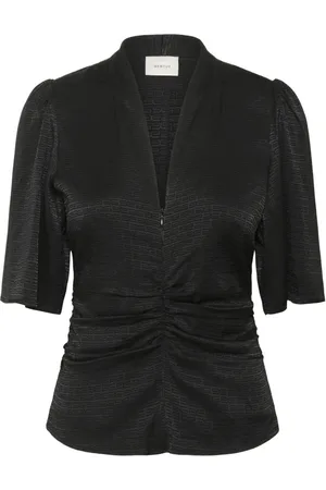 Gestuz Dames, Blouses & Shirts, Zwart, Maat: 2XS Viscose