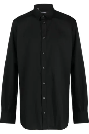 Dolce & Gabbana Heren, Overhemden, Zwart, Maat: XL Katoen
