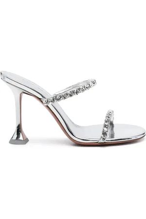 Amina Muaddi Dames, Schoenen, Grijs, Maat: 38 EU