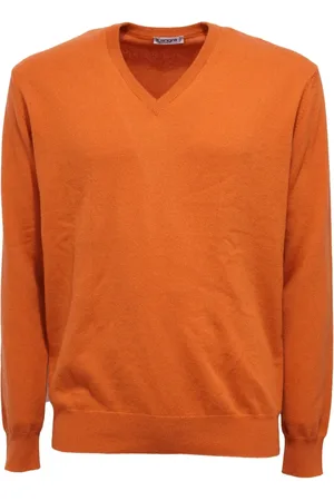 KANGRA CASHMERE Heren, Truien, Oranje, Maat: 2XL Kasjmier
