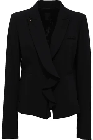 Pinko Dames, Jassen, Zwart, Maat: L Wol