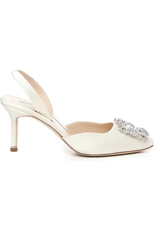 Manolo Blahnik Dames, Schoenen, Wit, Maat: 38 EU Leer