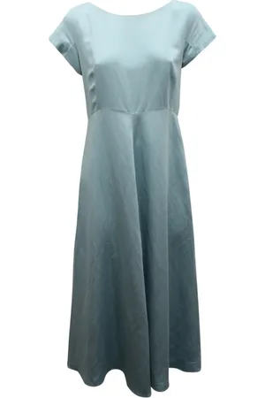 Max Mara Dames, Jurken, Blauw, Maat: S Linnen