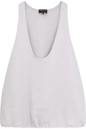 Giorgio Armani Dames, Tops, Grijs, Maat: L Zijde