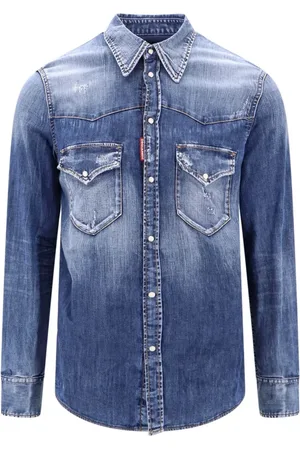 Dsquared2 Heren, Overhemden, Blauw, Maat: 2XS Katoen