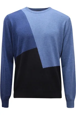FERRANTE Heren, Truien, Blauw, Maat: S Wol
