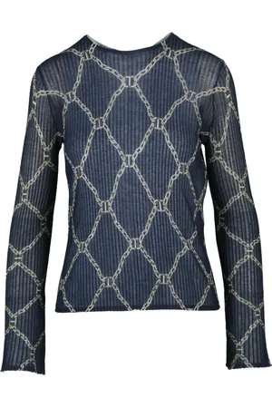 Twin-Set Dames, Truien, Blauw, Maat: XS Katoen