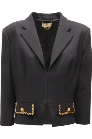 Elisabetta Franchi Dames, Jassen, Zwart, Maat: XL Wol