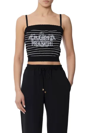 Elisabetta Franchi Dames, Tops, Zwart, Maat: S Viscose