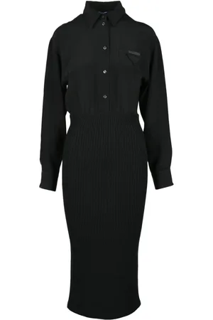 Prada Dames, Jurken, Zwart, Maat: S Wol