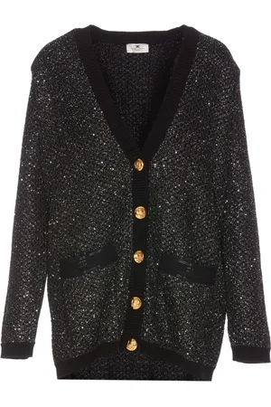Elisabetta Franchi Dames, Truien, Zwart, Maat: L Wol