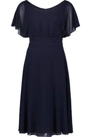 Vera Mont Dames, Jurken, Blauw, Maat: M Chiffon