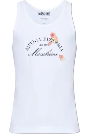 Moschino Heren, Tops, Wit, Maat: S Viscose