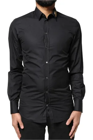 Dolce & Gabbana Heren, Overhemden, Zwart, Maat: XS Katoen