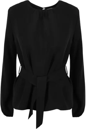 P.A.R.O.S.H. Dames, Blouses & Shirts, Zwart, Maat: S Poliester