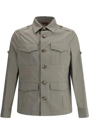 Brunello Cucinelli Heren, Jassen, Grijs, Maat: 2XL Katoen