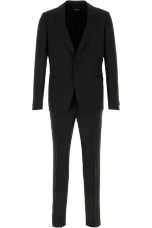 Ermenegildo Zegna Heren, Pakken, Zwart, Maat: 5XL Wol