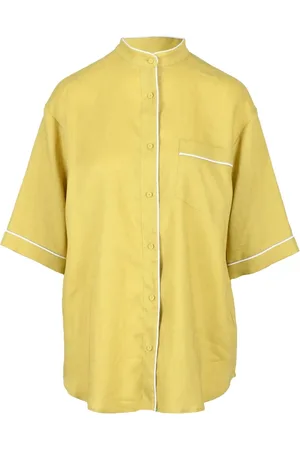 Fabiana Filippi Dames, Blouses & Shirts, Geel, Maat: XS Linnen