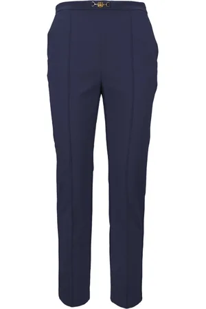 Elisabetta Franchi Dames, Broeken, Blauw, Maat: M Polyamide