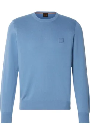HUGO BOSS Heren, Truien, Blauw, Maat: M Katoen