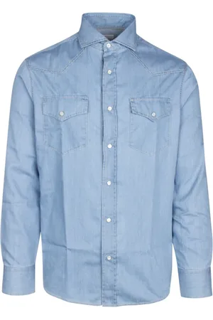 Brunello Cucinelli Heren, Overhemden, Blauw, Maat: XL