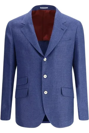 Brunello Cucinelli Heren, Jassen, Blauw, Maat: 3XL Linnen