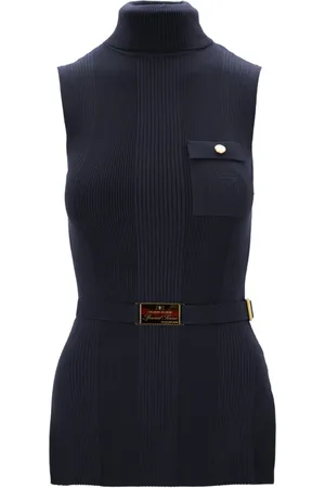 Elisabetta Franchi Dames, Truien, Blauw, Maat: L Zijde