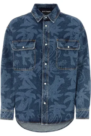 Palm Angels Heren, Jassen, Blauw, Maat: S Katoen
