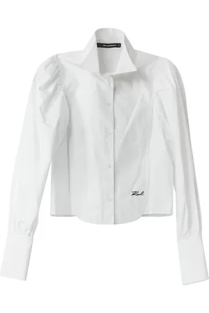 Karl Lagerfeld Dames, Blouses & Shirts, Wit, Maat: M Katoen