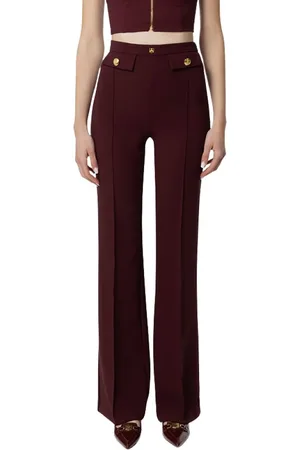 Elisabetta Franchi Dames, Broeken, Bruin, Maat: XS Satijn