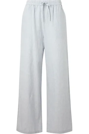 Tommy Hilfiger Dames, Broeken, Blauw, Maat: M Linnen