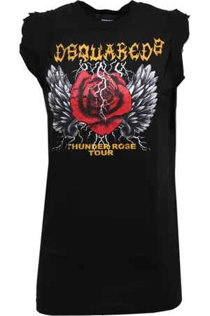 Dsquared2 Dames, Tops, Zwart, Maat: M Katoen