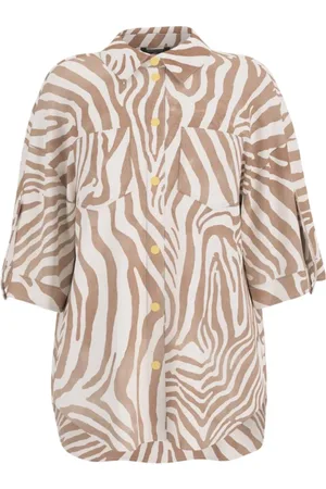 Guess Dames, Blouses & Shirts, Veelkleurig, Maat: 2XL Linnen