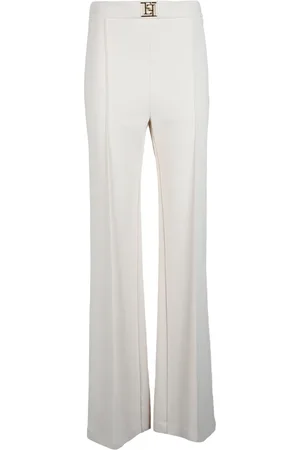 Elisabetta Franchi Dames, Broeken, Wit, Maat: L Poliester