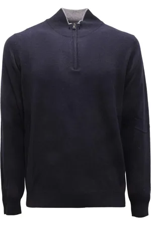 FERRANTE Heren, Truien, Blauw, Maat: S Wol
