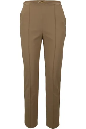 Elisabetta Franchi Dames, Broeken, Bruin, Maat: XS Polyamide